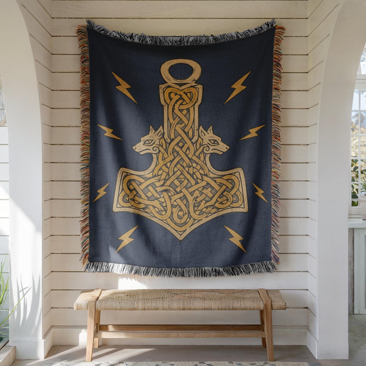 Thor Hammer Woven Blanket