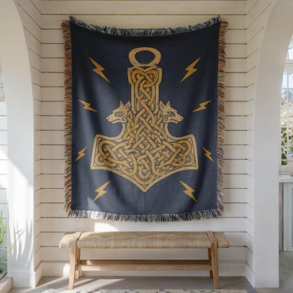 Thor Hammer Woven Blanket