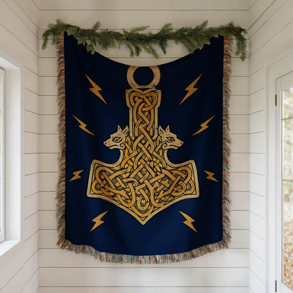 Thor Hammer Woven Blanket