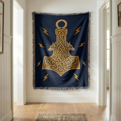 Thor Hammer Woven Blanket
