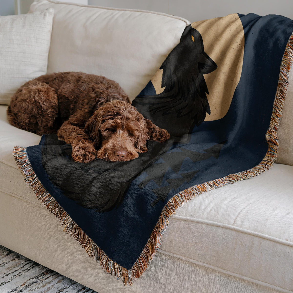 Howling Wolf Woven Blanket