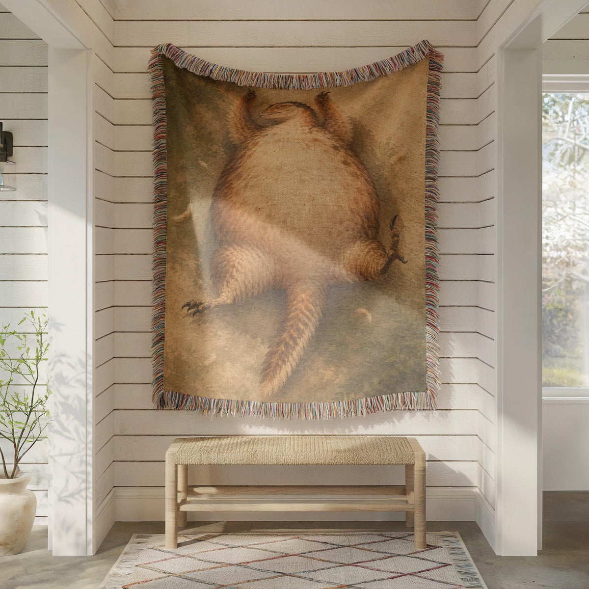 Funny Fat Dinosaur Tapestry