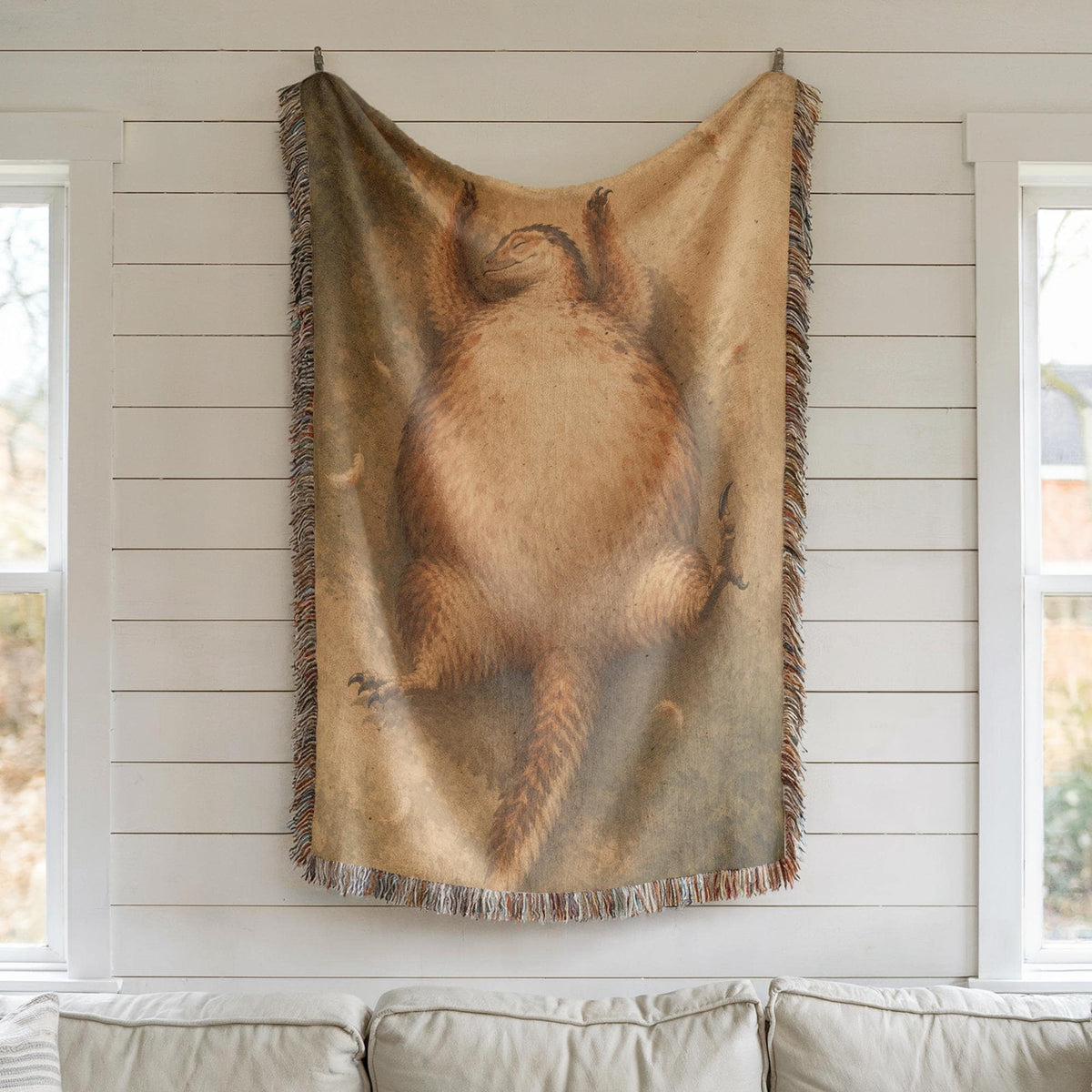 Funny Fat Dinosaur Tapestry