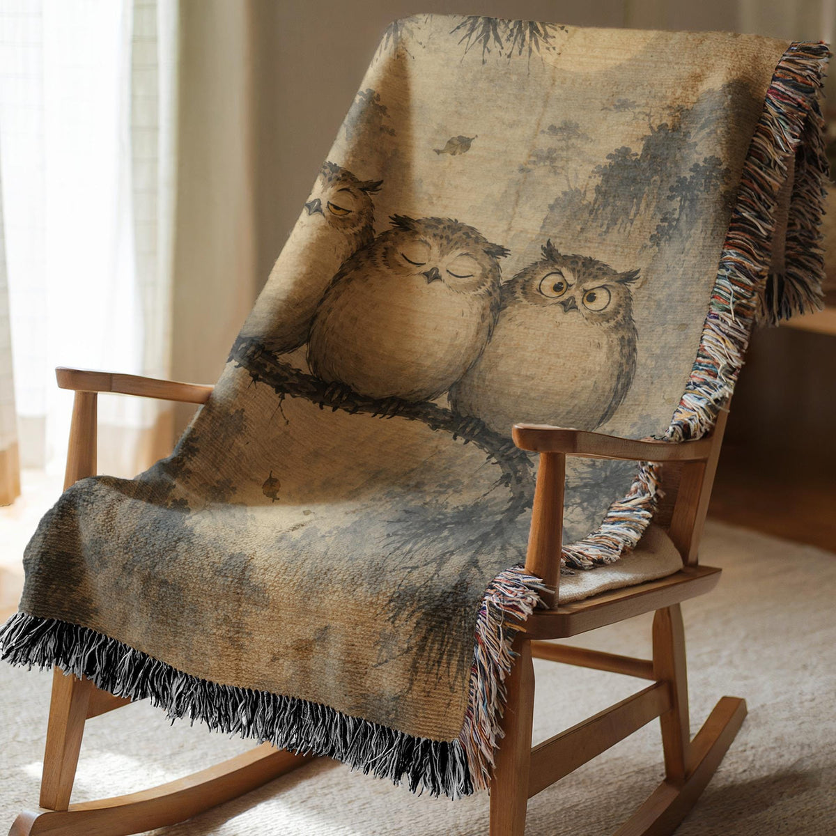 Sleepy Owl Tapestry