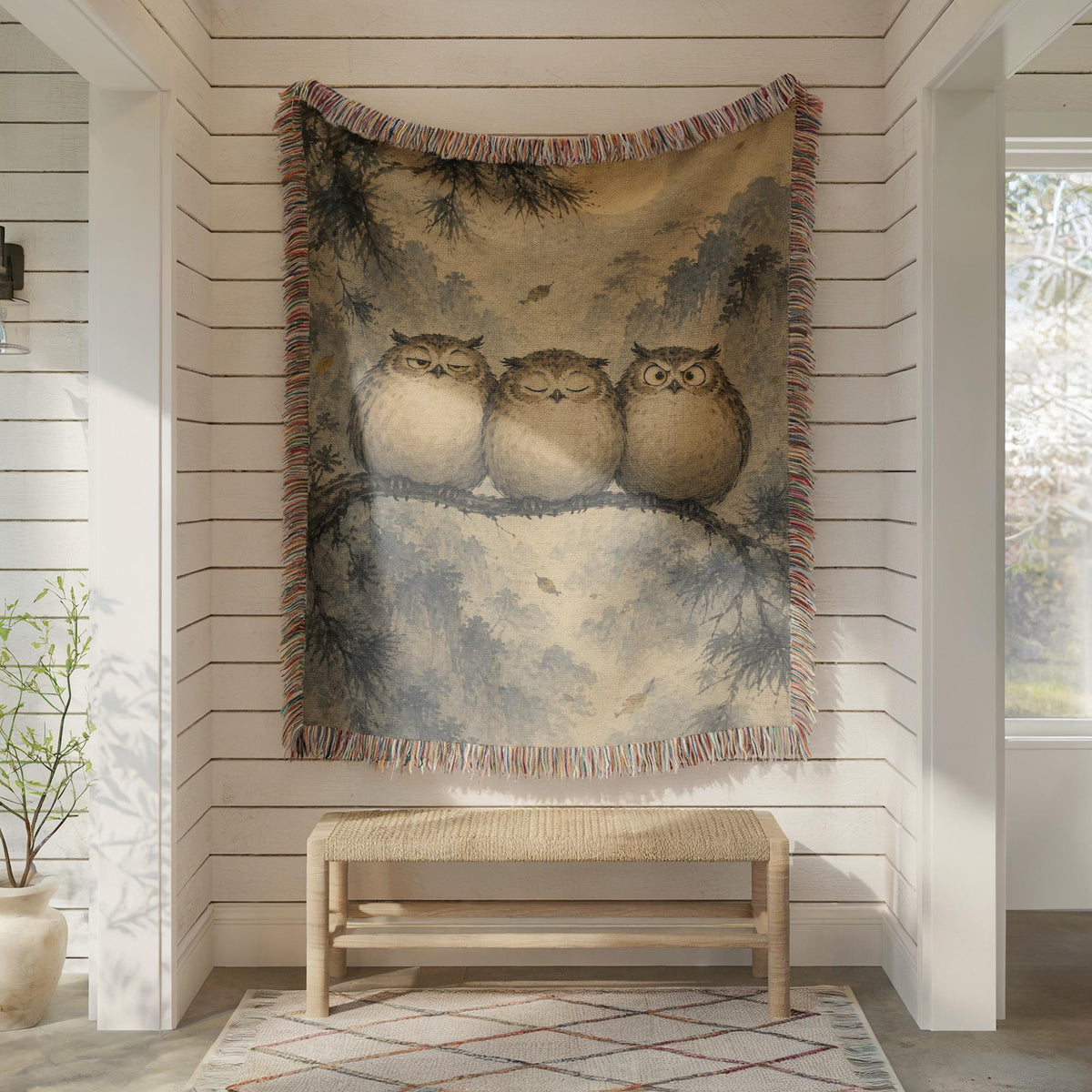 Sleepy Owl Tapestry