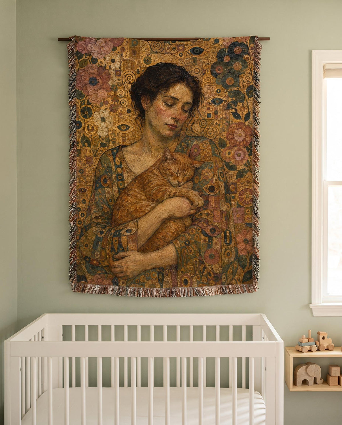 Art Nouveau Cat Tapestry