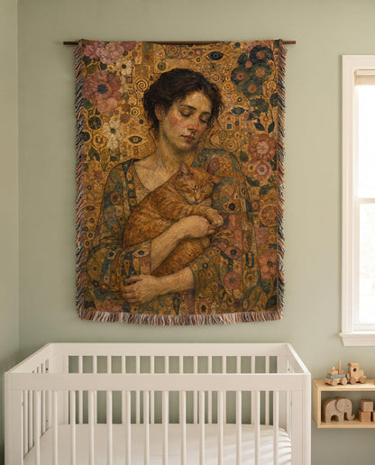 Art Nouveau Cat Tapestry