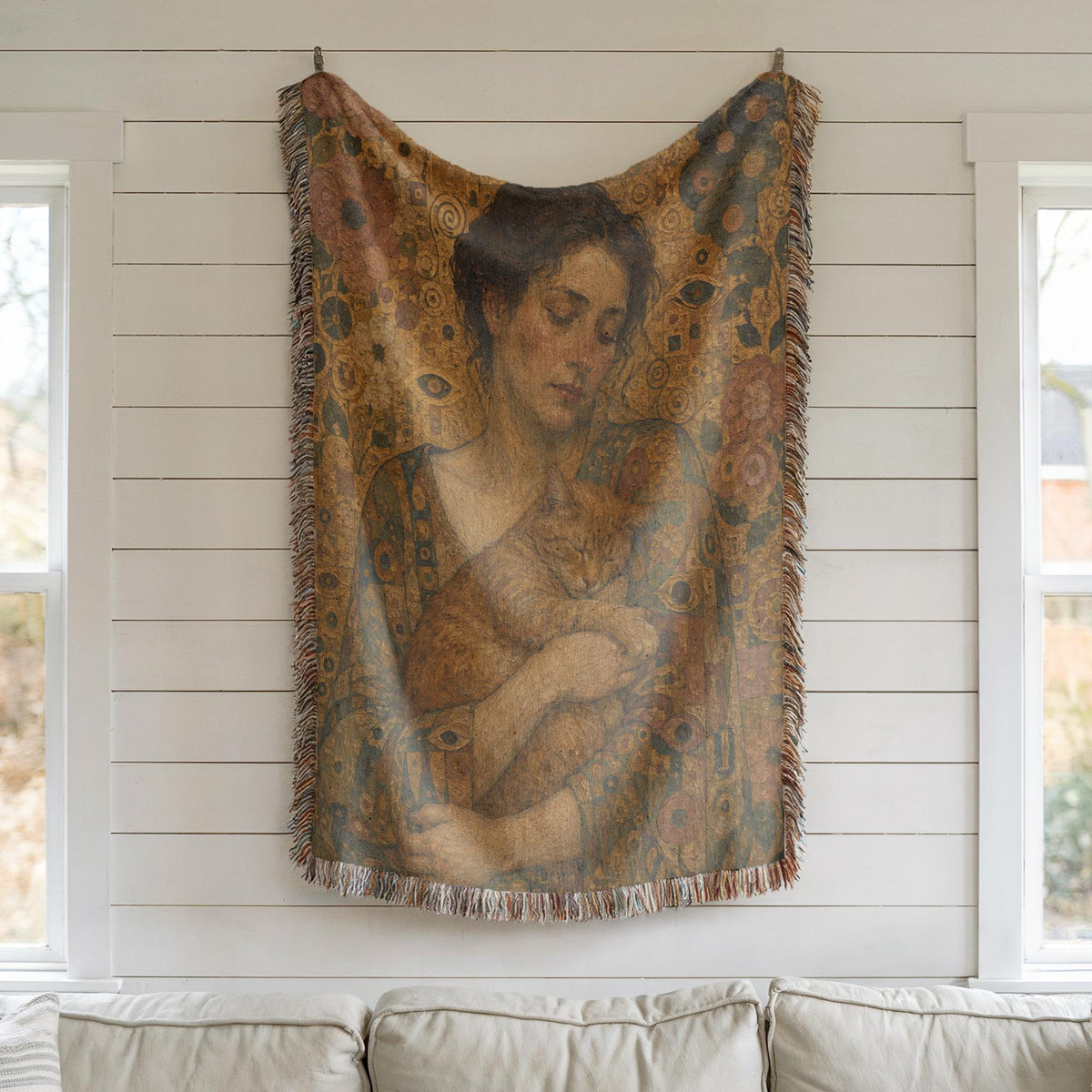 Art Nouveau Cat Tapestry