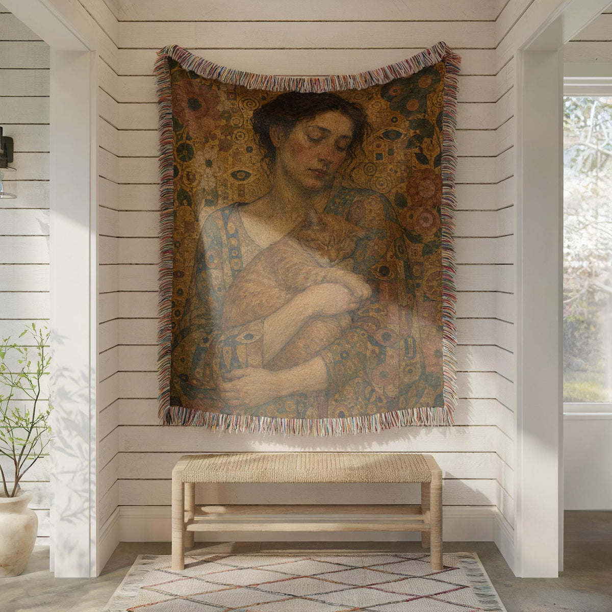 Art Nouveau Cat Tapestry