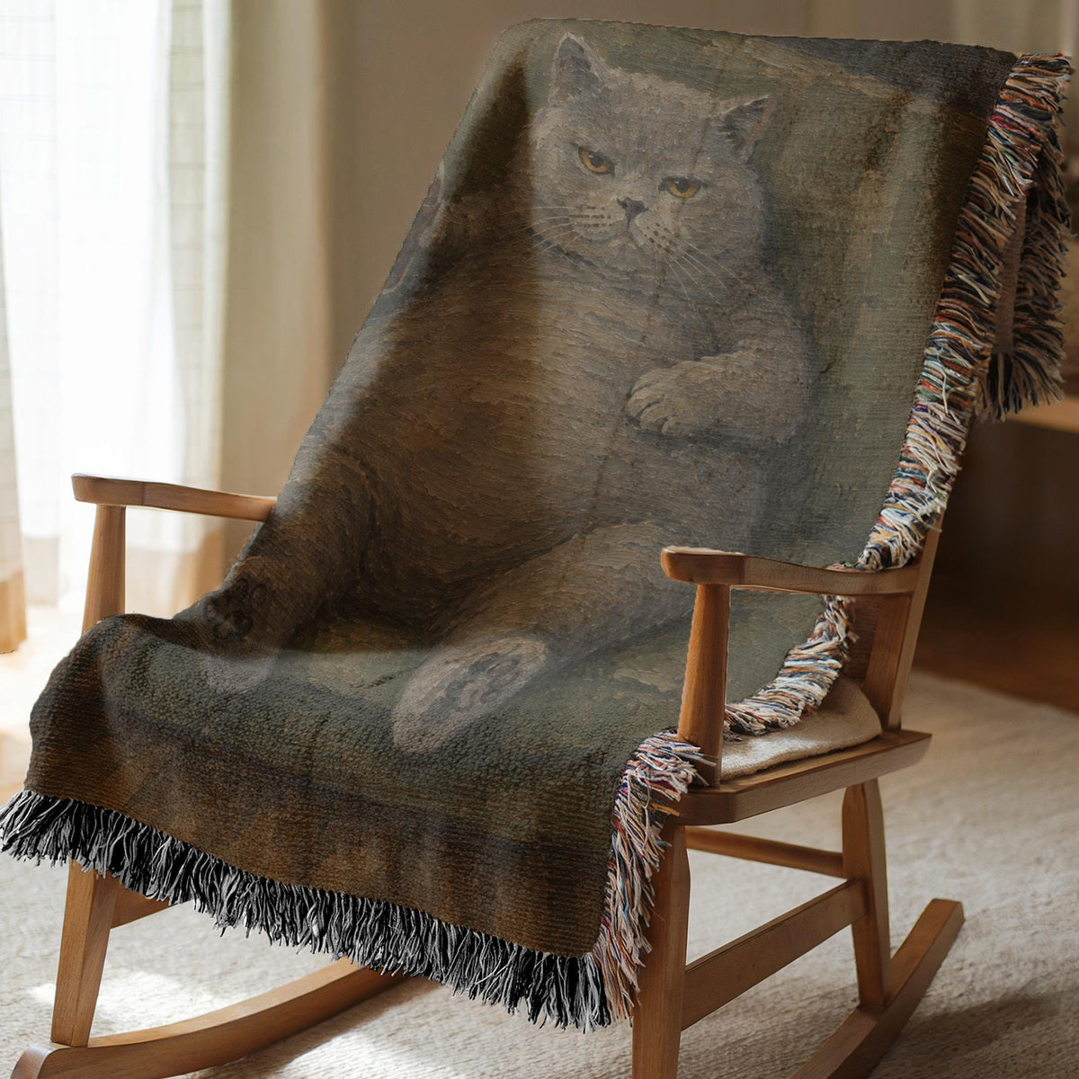 Grumpy Fat Cat Tapestry