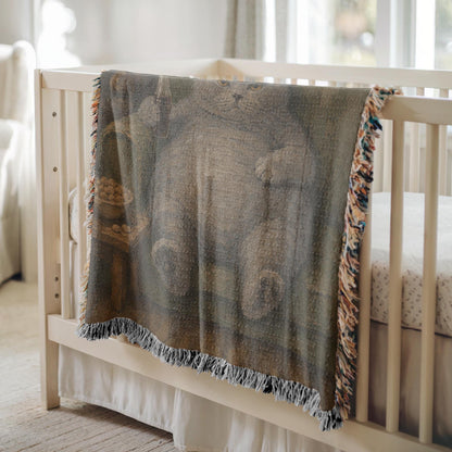 Grumpy Fat Cat Tapestry