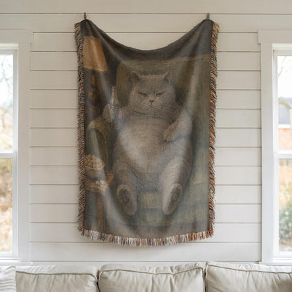 Grumpy Fat Cat Tapestry