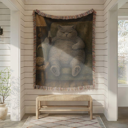 Grumpy Fat Cat Tapestry