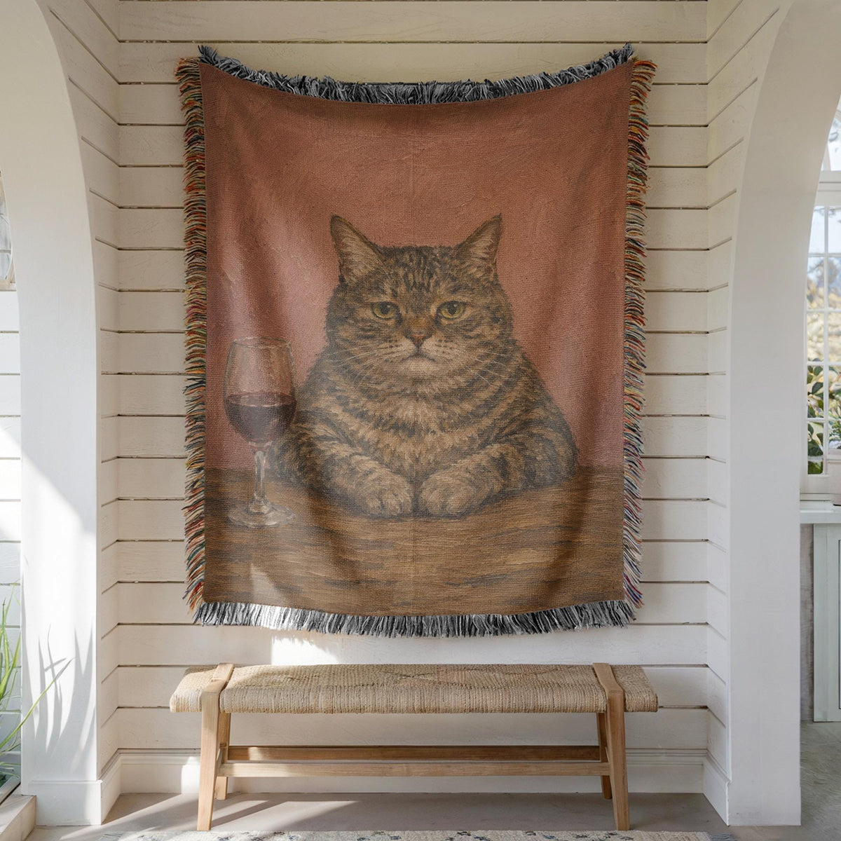 Wine Cat Tapestry