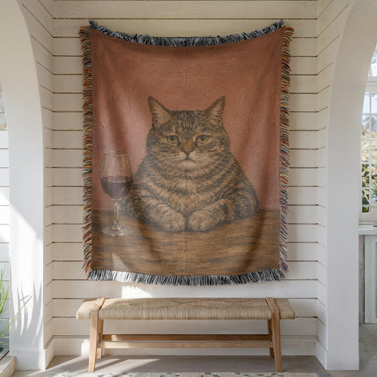 Wine Cat Tapestry