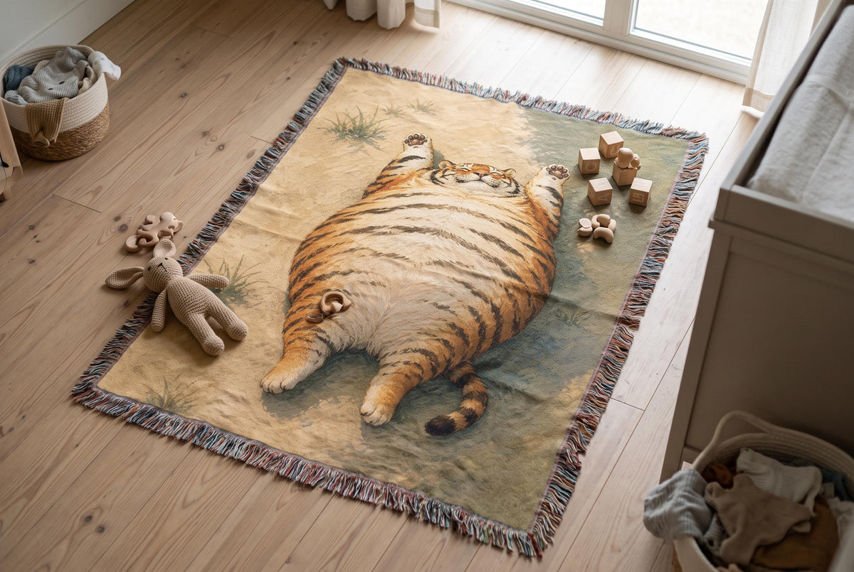 Funny Fat Tiger Tapestry
