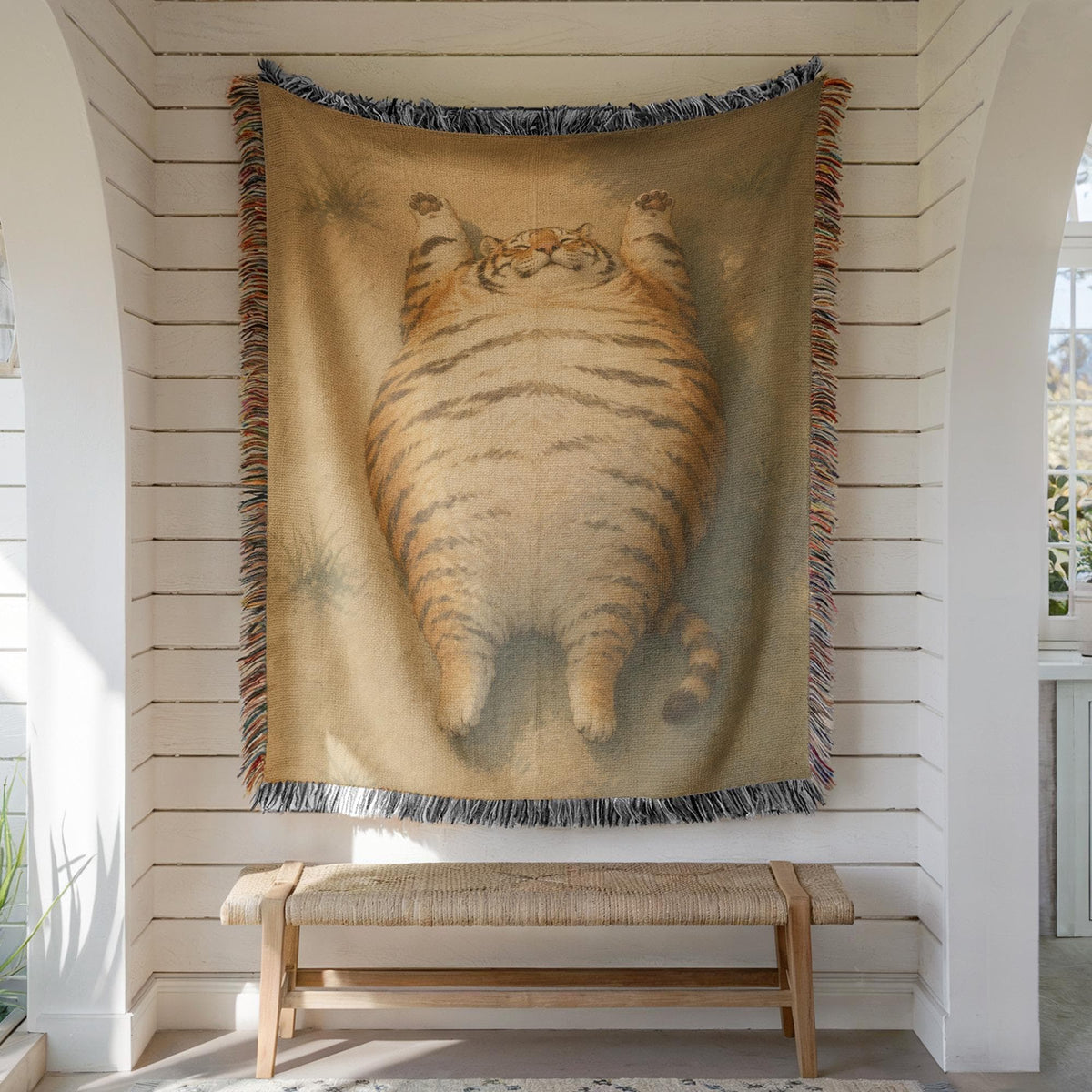Funny Fat Tiger Tapestry
