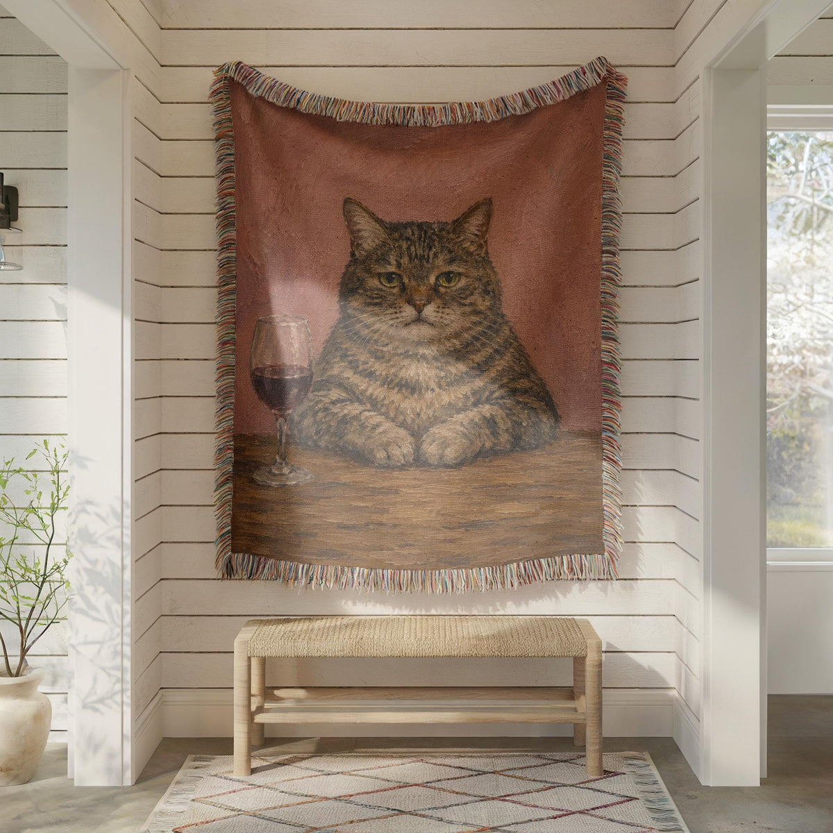 Wine Cat Tapestry