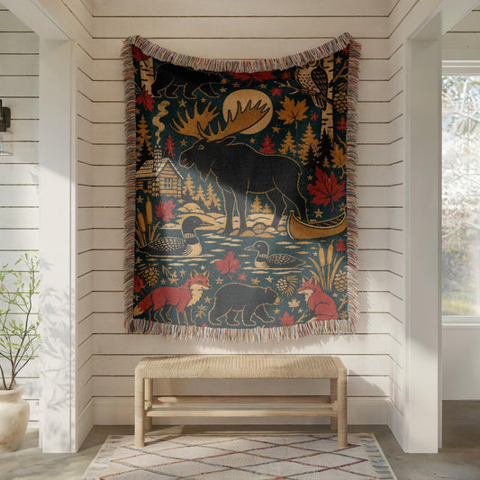 Moose Woven Blanket