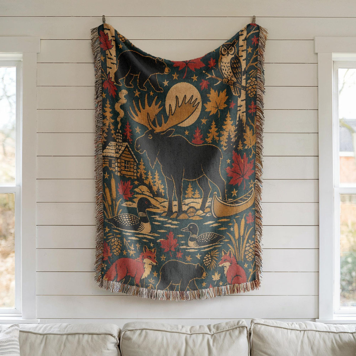 Moose Woven Blanket