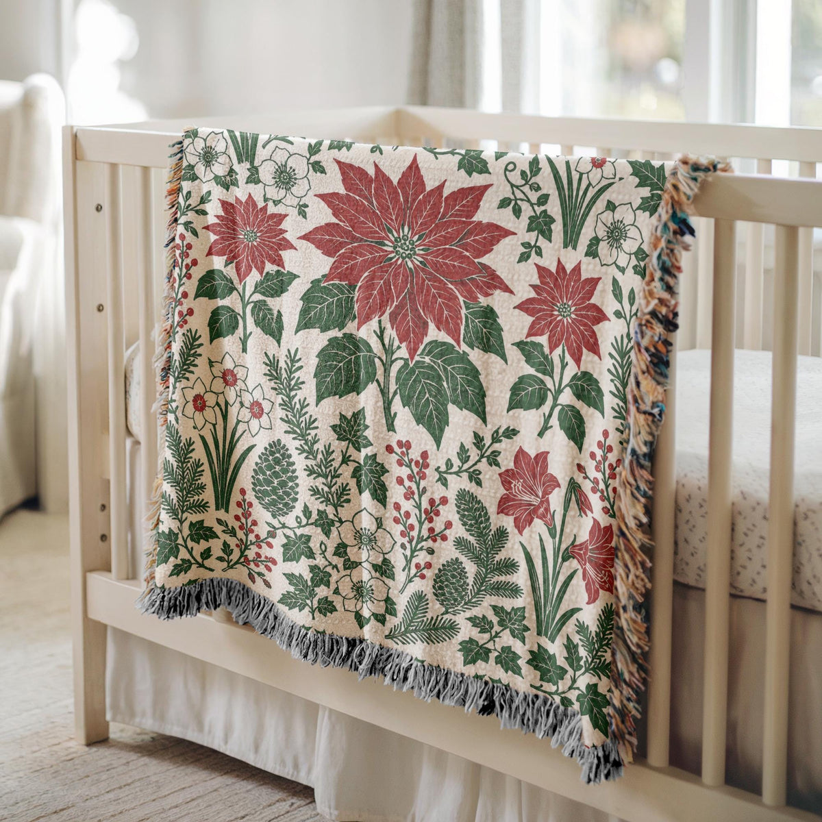 Poinsettia Woven Blanket