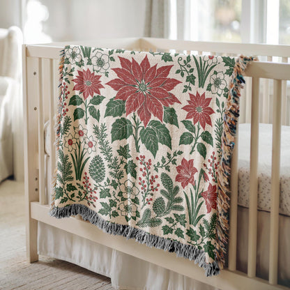 Poinsettia Woven Blanket