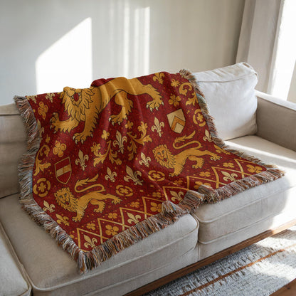 Heraldic Lion Woven Blanket