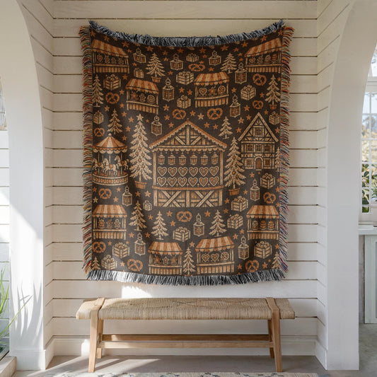 Christmas Market Woven Blanket