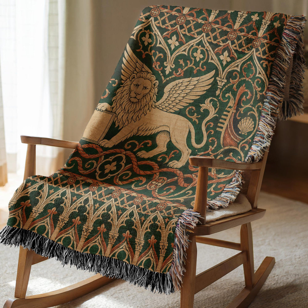 Venetian Lion Woven Blanket
