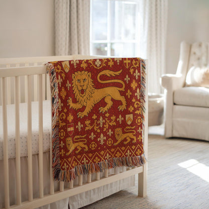 Heraldic Lion Woven Blanket