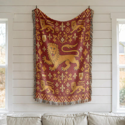 Heraldic Lion Woven Blanket