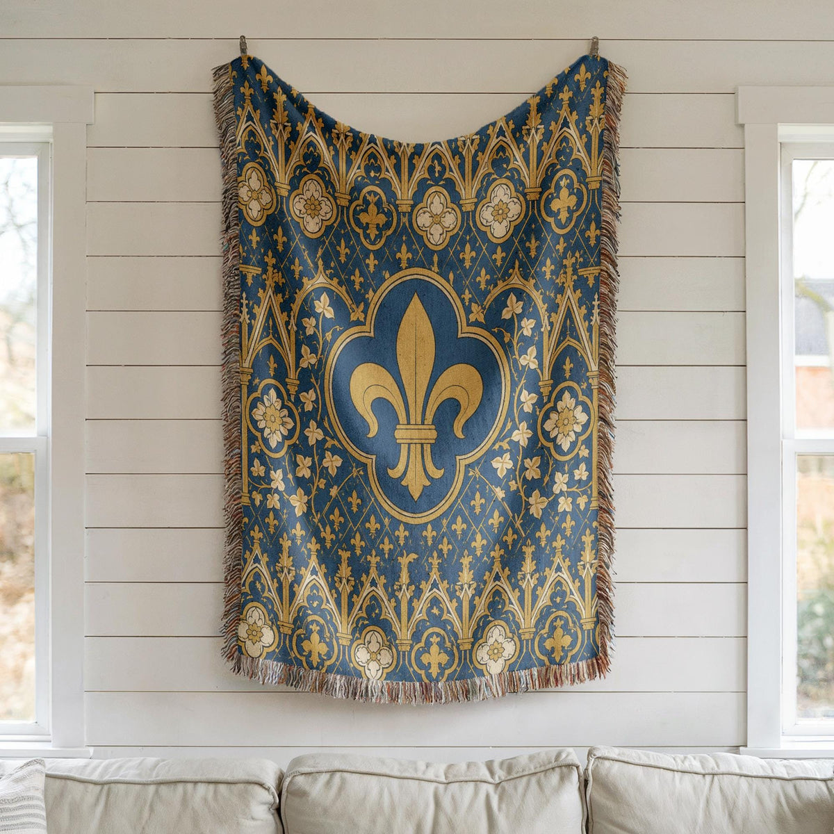 Fleur de Lis Woven Blanket