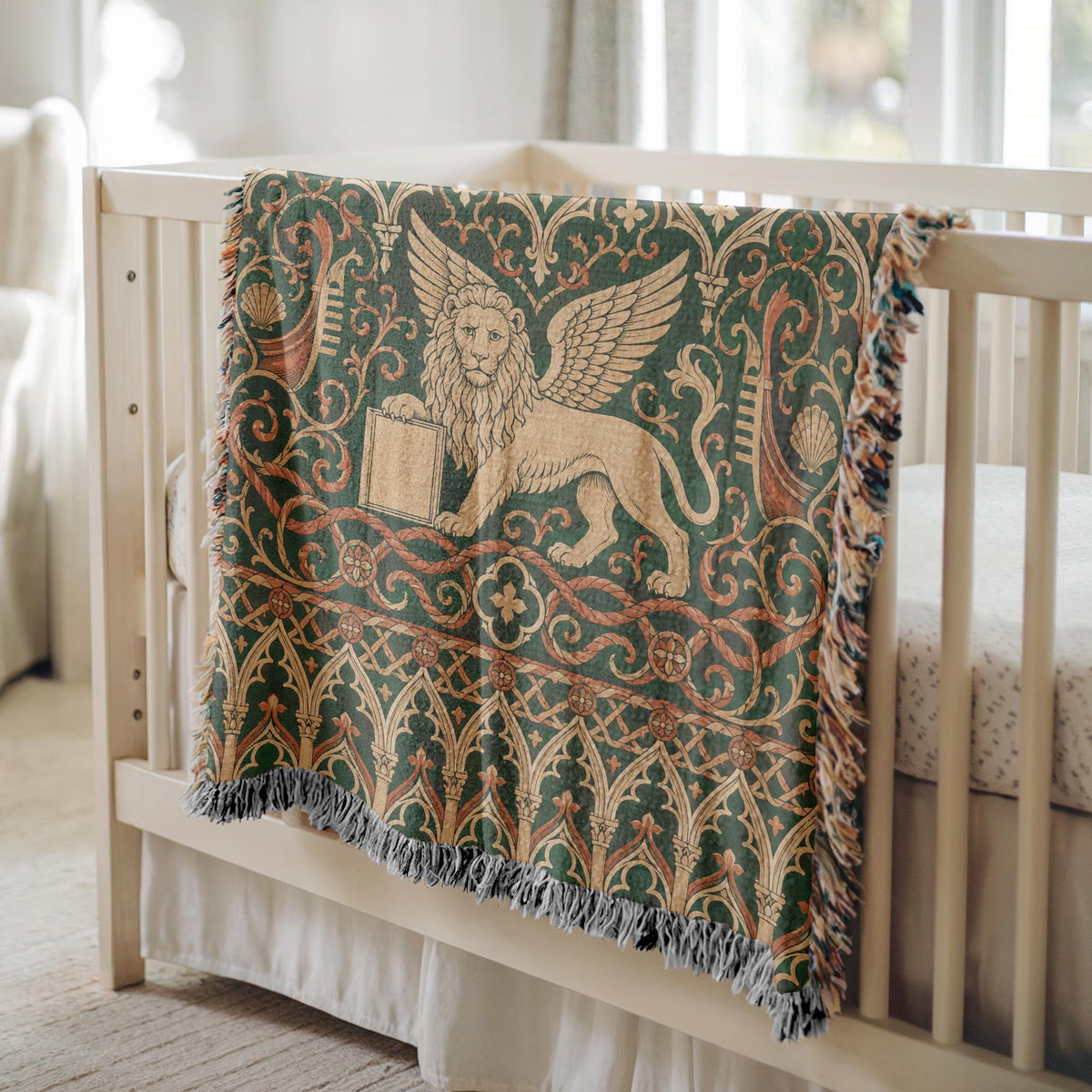 Venetian Lion Woven Blanket