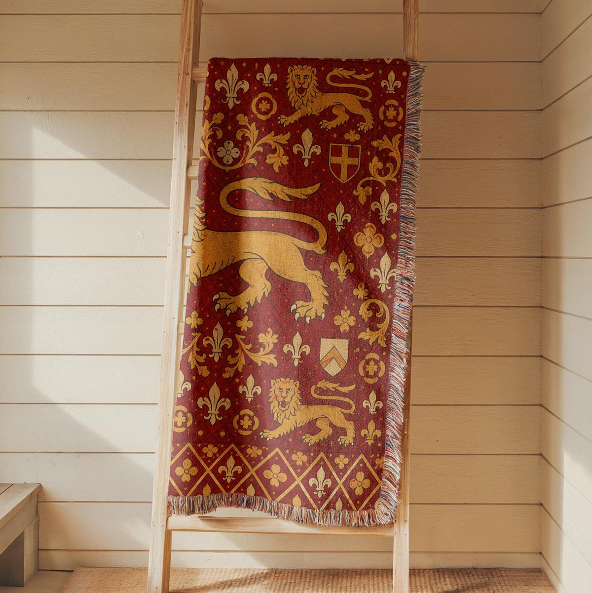 Heraldic Lion Woven Blanket