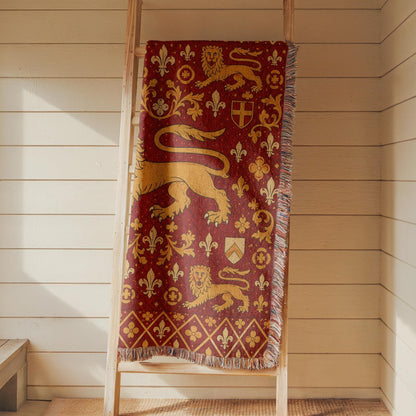 Heraldic Lion Woven Blanket
