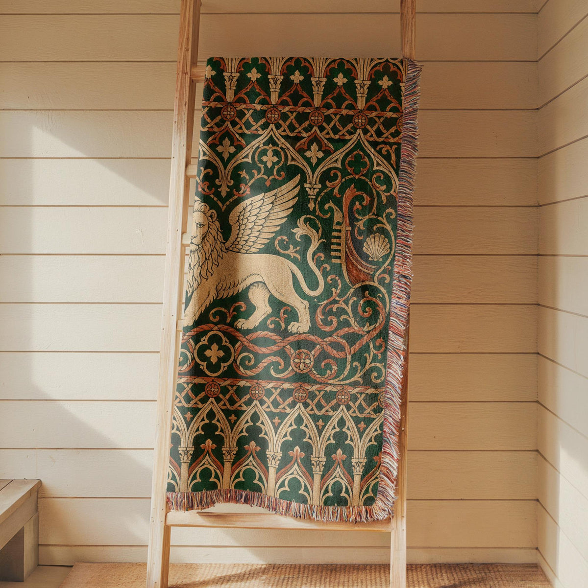 Venetian Lion Woven Blanket