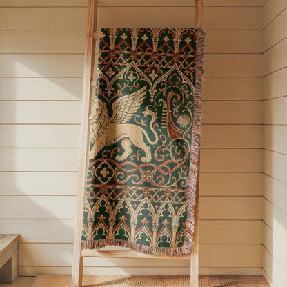 Venetian Lion Woven Blanket