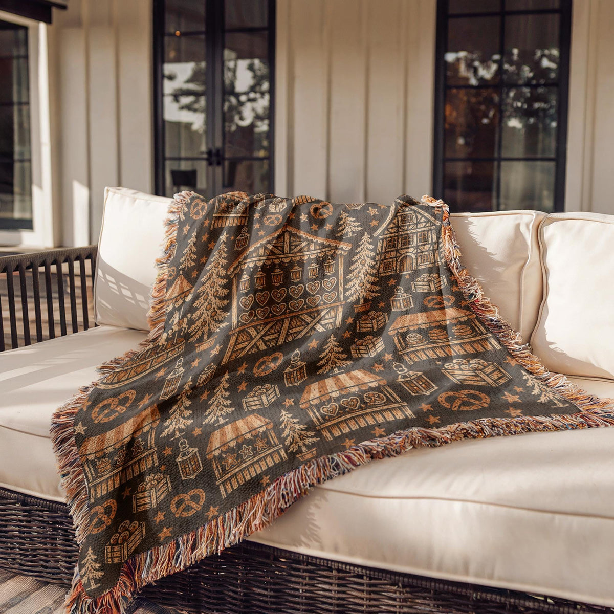 Christmas Market Woven Blanket