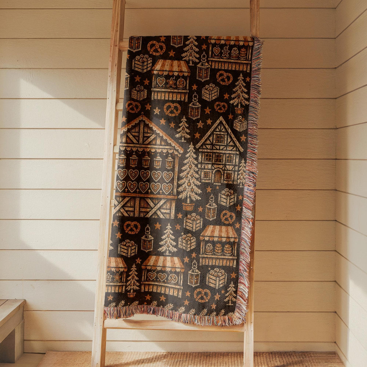 Christmas Market Woven Blanket