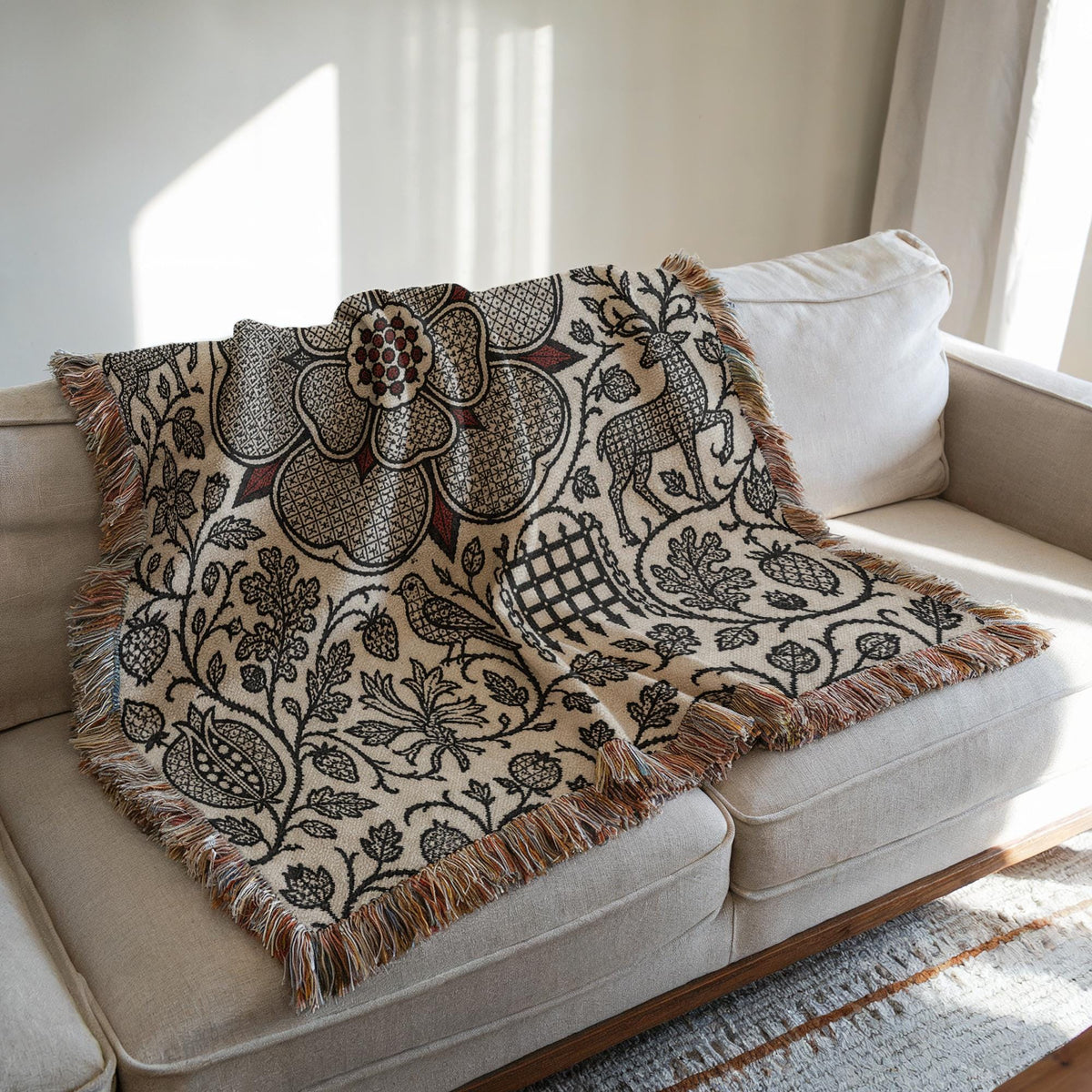 Tudor Rose Woven Blanket