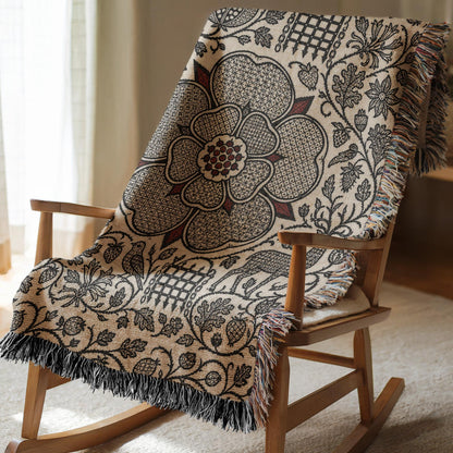 Tudor Rose Woven Blanket