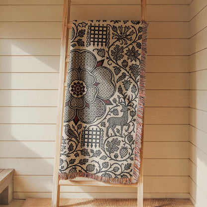 Tudor Rose Woven Blanket