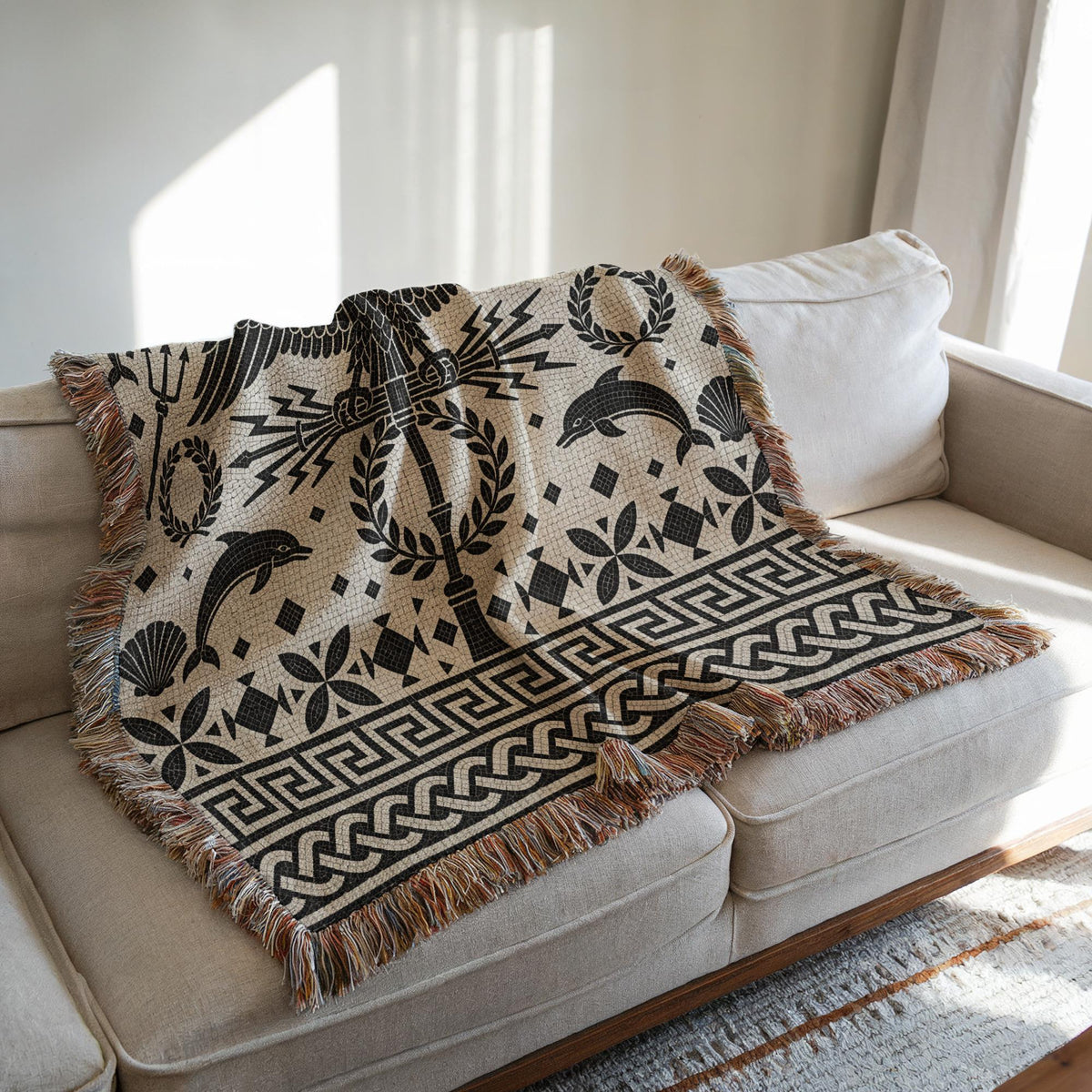 Roman Mosaic Woven Blanket