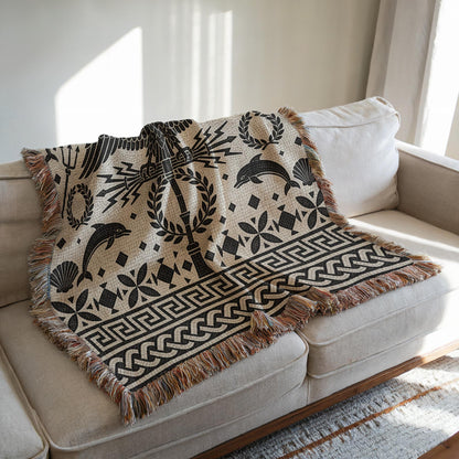 Roman Mosaic Woven Blanket