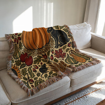 Halloween Pumpkin Woven Blanket
