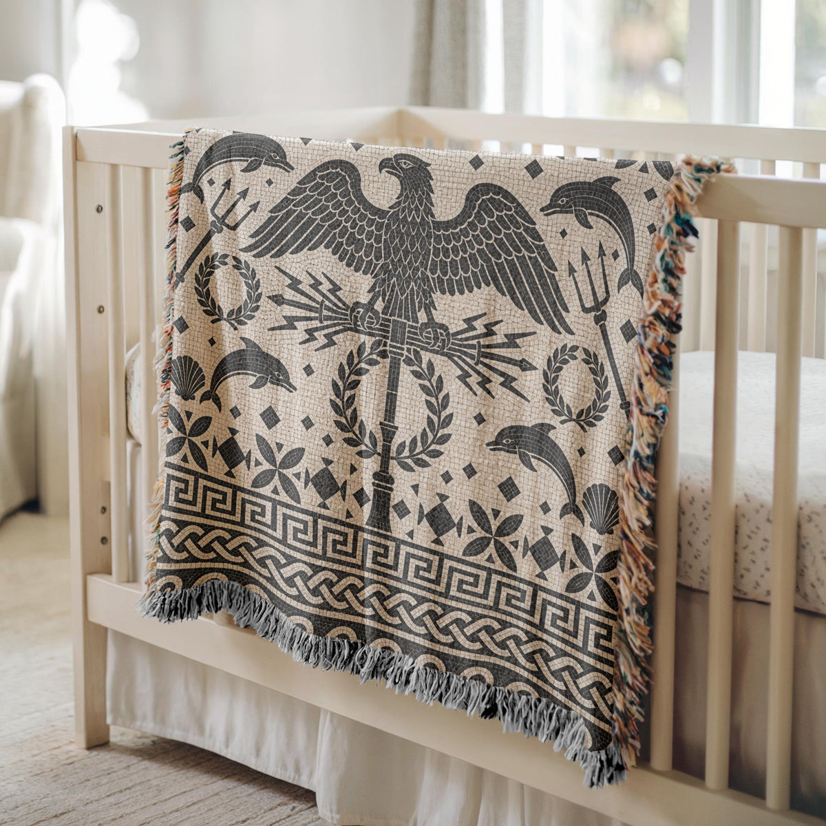 Roman Mosaic Woven Blanket