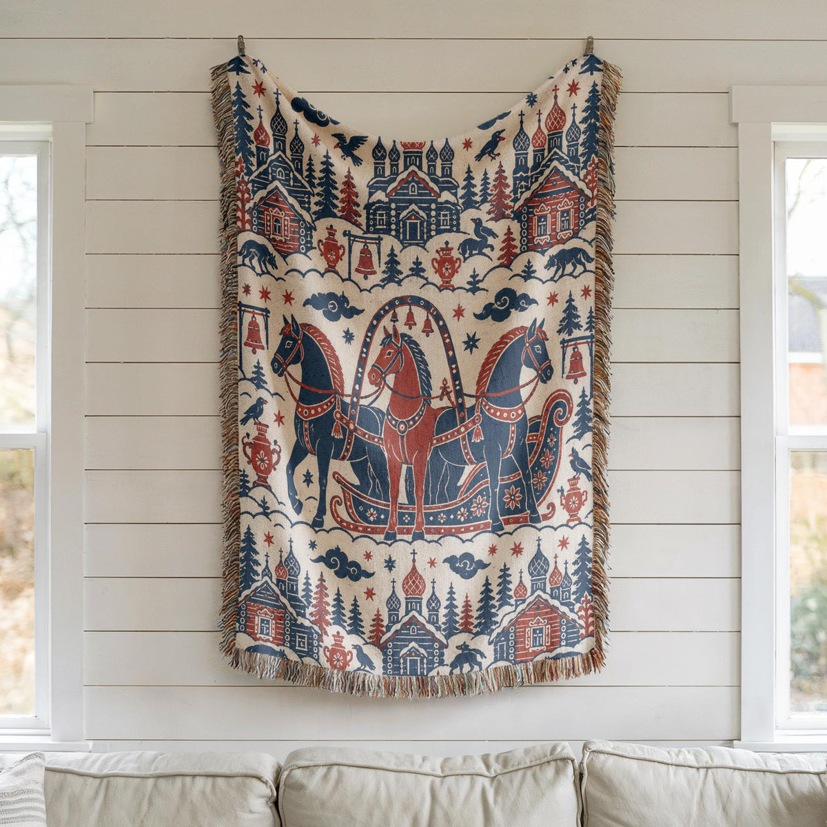 Slavic Folk Art Woven Blanket