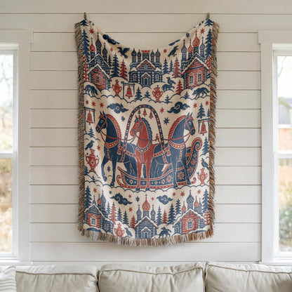Slavic Folk Art Woven Blanket
