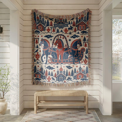 Slavic Folk Art Woven Blanket