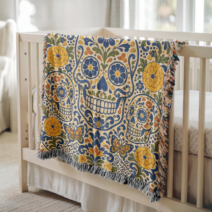 Sugar Skull Woven Blanket